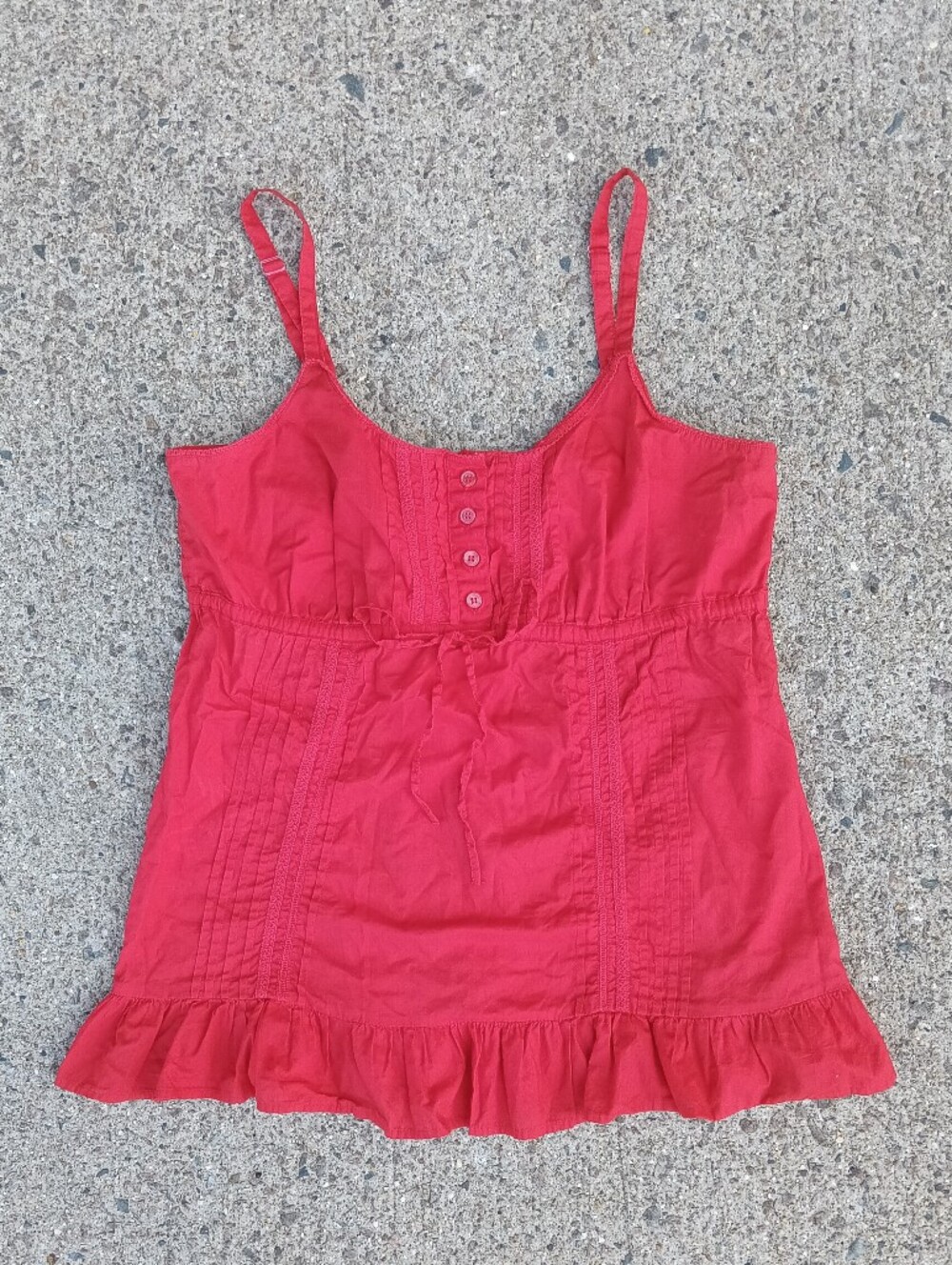 Vintage Faded Glory Red Babydoll Tank Size L